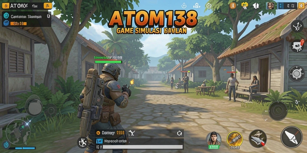 Screenshot menampilkan gameplay seru ATOM138 dengan kustomisasi karakter.