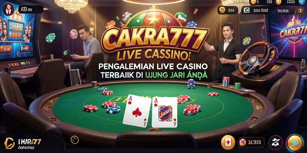 Screenshot berikut menunjukkan dealer langsung dan interaksi permainan Live Casino.
