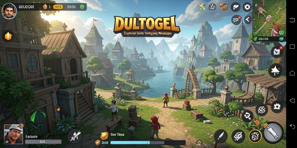 Screenshot gameplay DULTOGEL menampilkan pemandangan dunia terbuka yang luas.