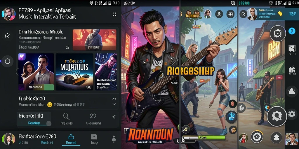 Tampilan gameplay interaktif EE789 dengan memungkinkan pengguna menikmati musik.
