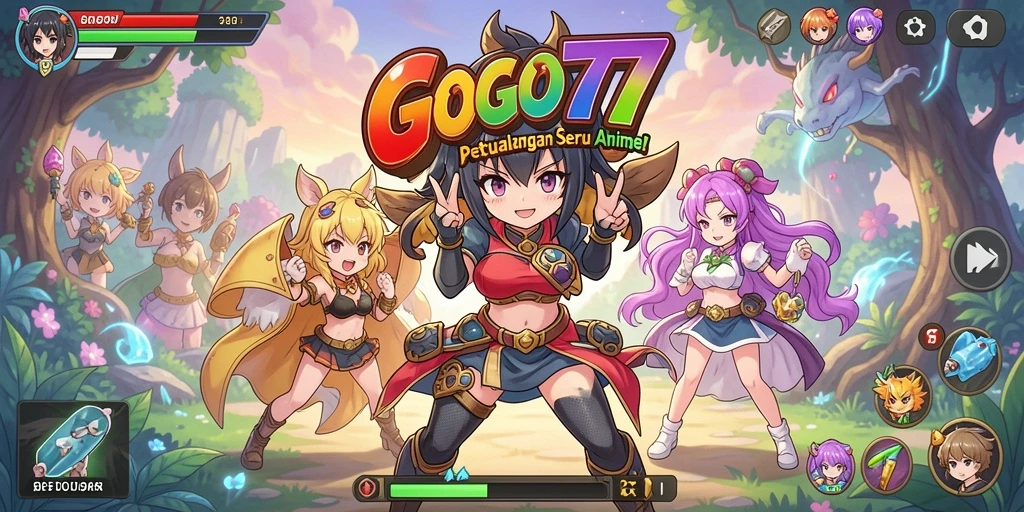 Tampilan gameplay menarik dari GOGO77 dengan karakter Anime ikonik.