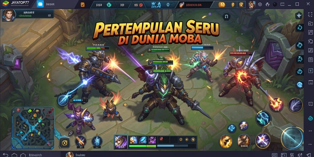 Screenshot gameplay JAYATOP77 yang menampilkan aksi pertempuran tim.