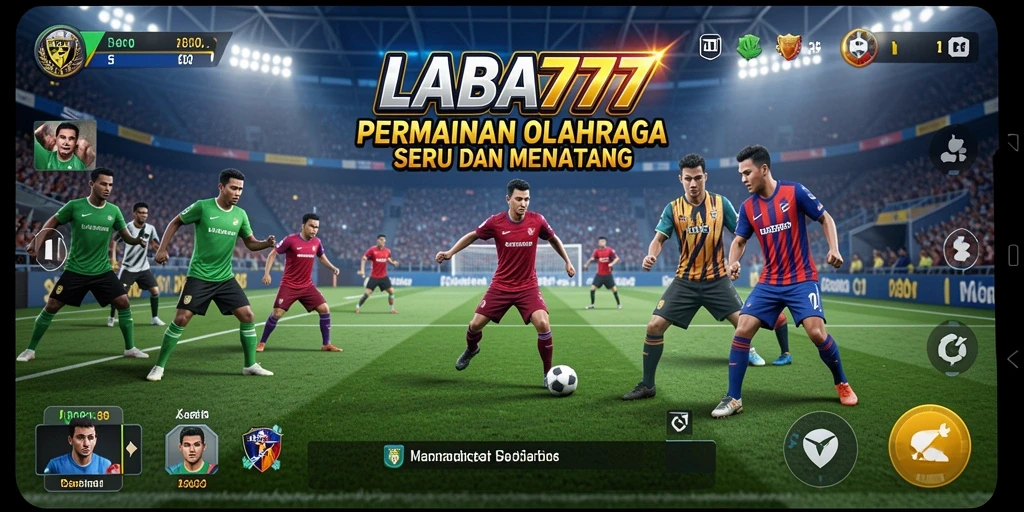 Tampilan gameplay LABA777 yang menggembirakan dengan berbagai aksi olahraga.