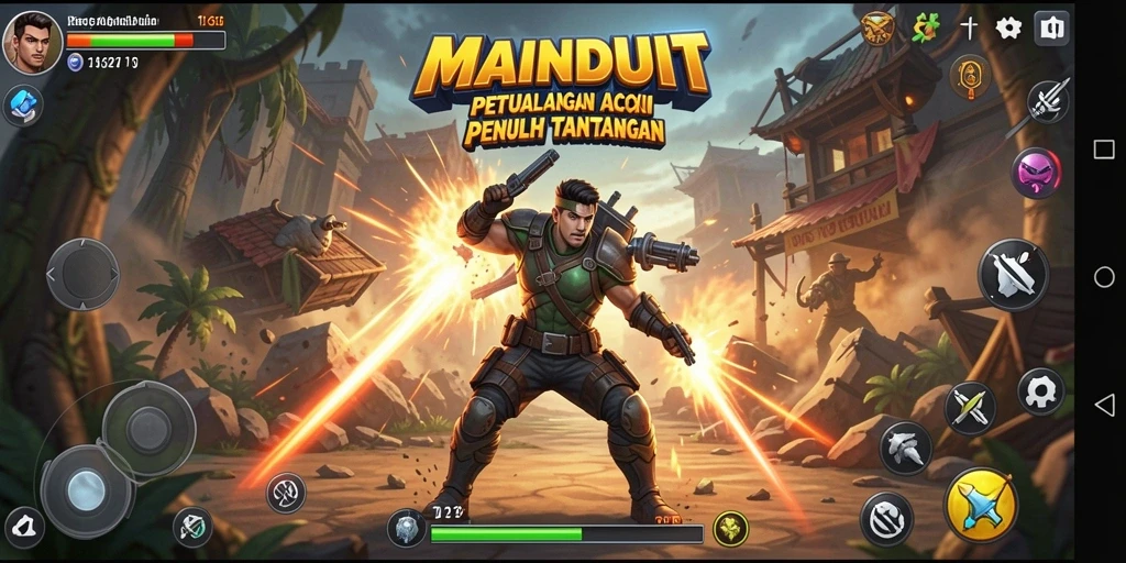Tampilan gameplay seru dan mendebarkan di MAINDUIT.