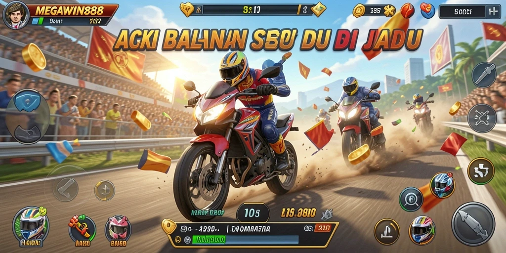 Gameplay seru dengan balapan di trek yang mendebarkan.