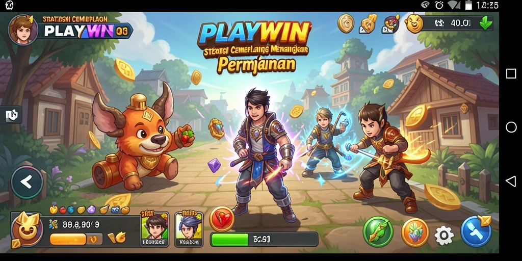 Tangkapan layar gameplay <strong>PLAYWIN</strong> menunjukkan strategi pertahanan yang canggih.