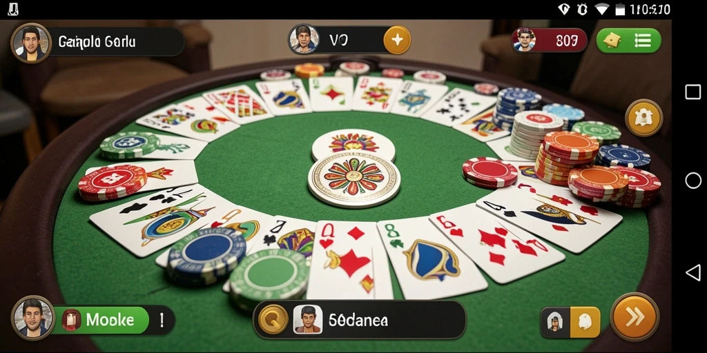 Tampilan gameplay seru dari V07 dengan kartu Gaple.