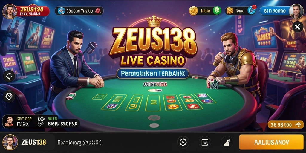 Gameplay Live Casino ZEUS138 menampilkan dealer langsung dan suasana kasino yang nyata.