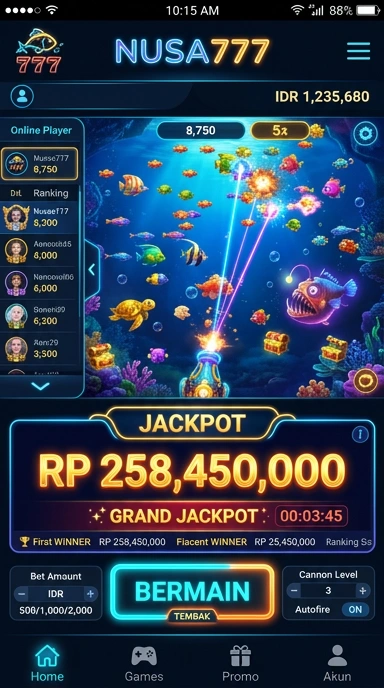 Tampilan antarmuka nusa777 yang ramah pengguna.